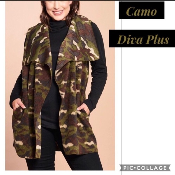 Diva Plus Camouflage Fleece Vest - Picture 1 of 4
